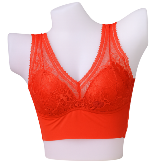 Crimson Lace Wide-Strap Bra