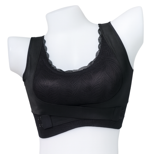 Black Racerback Side-Hook Lace Bralette