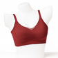 Burgundy Ribbed Wire-Free Bra with Adjustable Straps