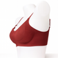 Burgundy Ribbed Wire-Free Bra with Adjustable Straps