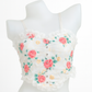 Ivory Floral Pink Embroidery Lace Camisole