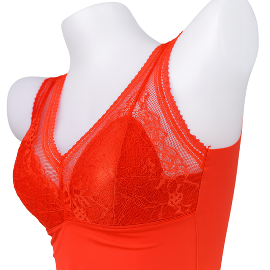 Crimson Lace Wide-Strap Bra